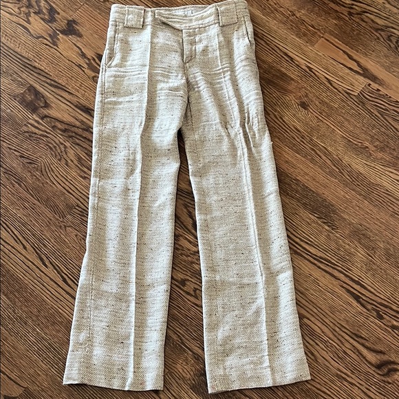 Zara Pants - Zara Beige Textured Linen Blend Pants